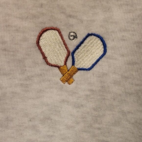 NWT Rae Dunn Pickleball Rugby Style Sweatshirt & Jogger Set Heather Gray $102 S - Picture 3 of 6